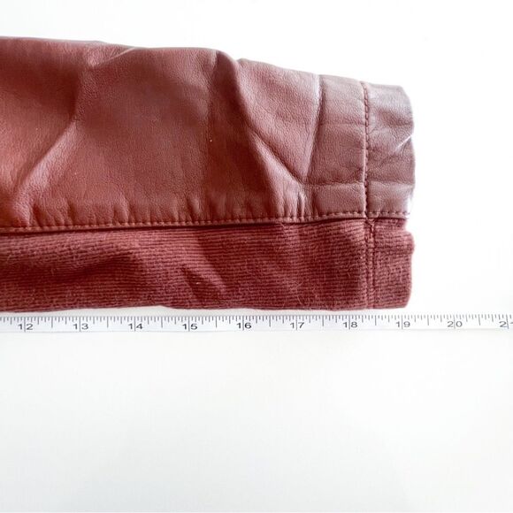 IVANKA TRUMP Faux-Leather Brown Moto Jacket Ribbed Side Panels Womens S Pleather - Picture 8 of 8